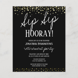 Sip Sip Hooray Elegant Gold Retirement Party