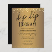 Sip Sip Hooray Elegant Gold Retirement Party Invit (Voorkant / Achterkant)