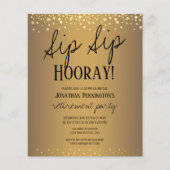 Sip Sip Hooray Elegant Gold Retirement Party Invit (Voorkant)