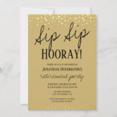 Sip Sip Hooray Elegant Gold Retirement Party Invit Kaart (Voorkant)