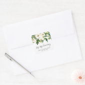 Sip Sip Hooray Elegant White Floral Vrijgezellenfe Vierkante Sticker (Envelop)
