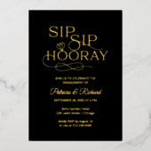 Sip Sip Hooray Engagement Folie Uitnodiging (Voorkant)