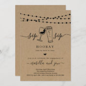 Sip Sip Hooray Engagement Kaart (Voorkant / Achterkant)