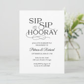 Sip Sip Hooray Engagement Party Aankondiging (Staand voorkant)