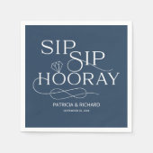 Sip Sip Hooray Engagement Party Blue Servet (Voorkant)