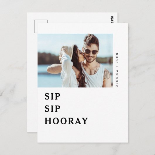 SIP SIP Hooray Engagement Party Nodig Briefkaart u (Voorkant / Achterkant)