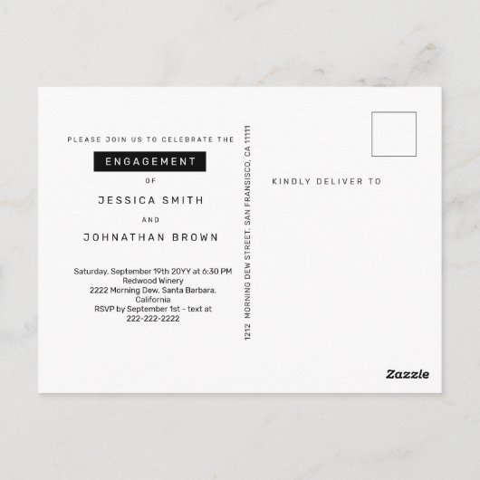 SIP SIP Hooray Engagement Party Nodig Briefkaart u (Achterkant)