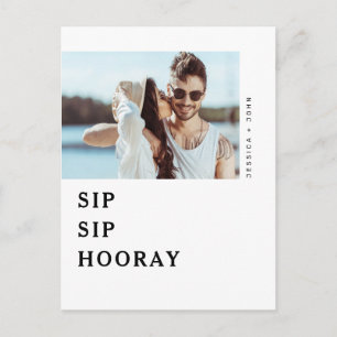 Sip Sip Hooray Engagement Party nodigt Briefkaart 