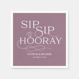 Sip Sip Hooray Engagement Party Paars Servet