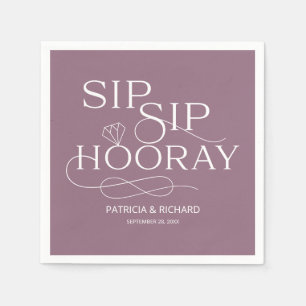 Sip Sip Hooray Engagement Party Paars Servet