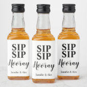 Sip Sip Hooray Favor Likeurfles Etiket (Flessen)