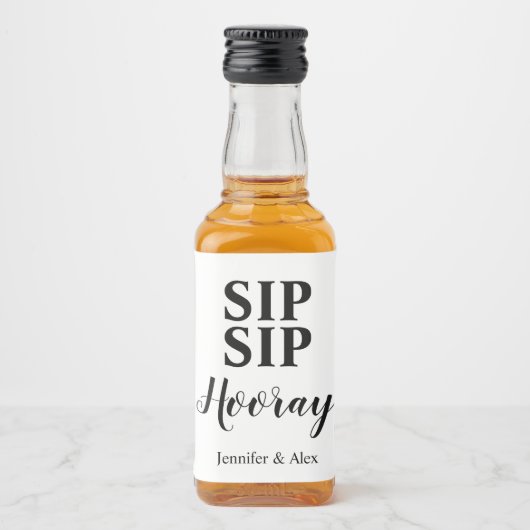 Sip Sip Hooray Favor Likeurfles Etiket (Voorkant)