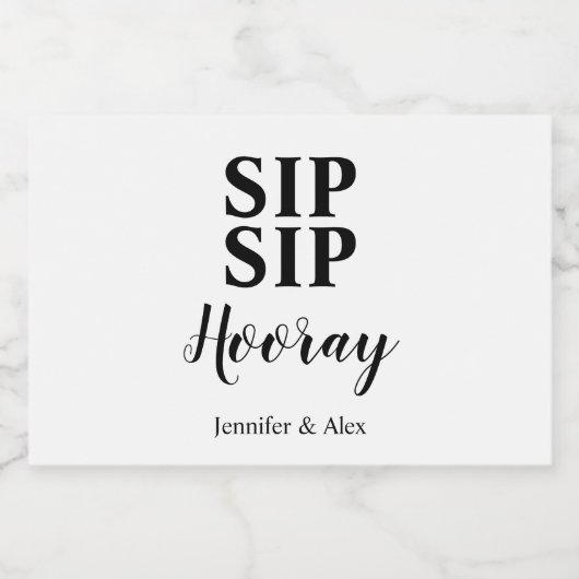 Sip Sip Hooray Favor Sparkling Wijnetiket (Enkel label)