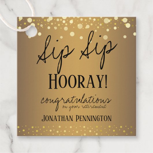 Sip Sip Hooray feliciteert pensionering Bedankjes Labels (Voorkant)