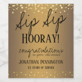 Sip Sip Hooray feliciteert pensionering Wijn Etiket (Enkel label)