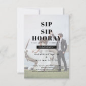 Sip Sip Hooray Foto achtergrond Verlovingsfeest  Save The Date (Voorkant)