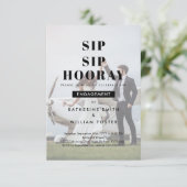 Sip Sip Hooray Foto achtergrond Verlovingsfeest  Save The Date (Staand voorkant)