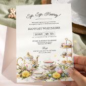Sip Sip Hooray High Tea Party Floral Vrijgezellenf Kaart
