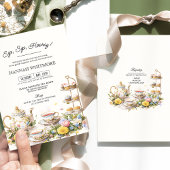 Sip Sip Hooray High Tea Party Floral Vrijgezellenf Kaart