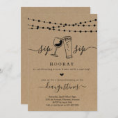 Sip Sip Hooray Houeswarming Party Invitation Kaart (Voorkant / Achterkant)