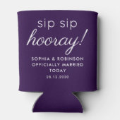 Sip Sip Hooray Huwelijksgunst Royal Paarse Funny Blikjeskoeler (Achterkant)