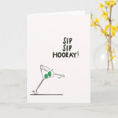 Sip Sip Hooray!Kaart Kaart (Gele Bloem)