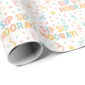 Sip Sip Hooray! Kleurrijk Confetti plezier Cadeaupapier (Rol Hoek)