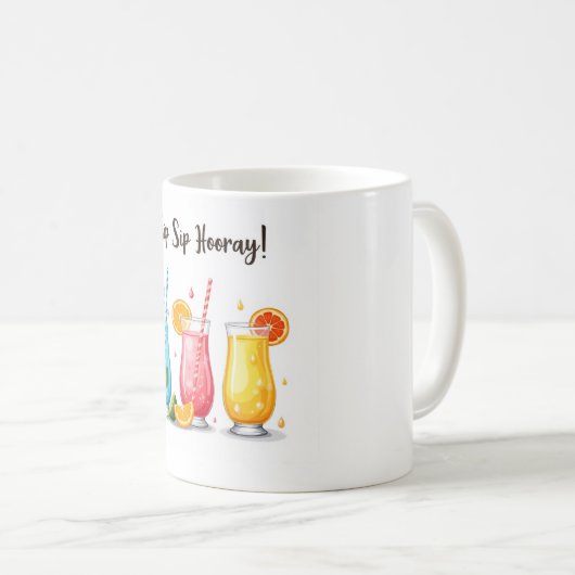 Sip Sip Hooray! 🍊 Kleurrijke zomer Mok (Voorkant rechts)