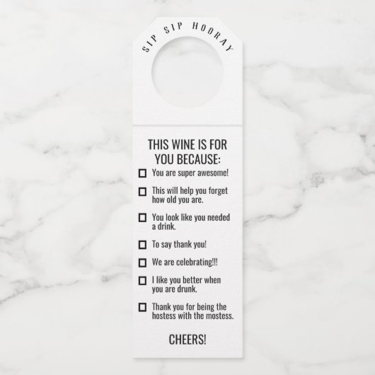 Sip Sip Hooray Labels (Voorkant)