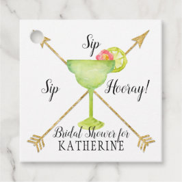 Sip Sip Hooray Margarita Pijlen Blauwe Bruidsmeisj Bedankjes Labels