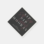 Sip Sip Hooray Modern Black Celebration Party Servet (Hoek)