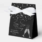Sip Sip Hooray Modern Black & White Birthday Quote Bedankdoosjes (Voorkant Zijde)