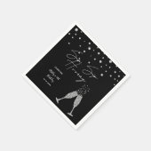 Sip Sip Hooray Modern Black & White Birthday Quote Servet (Hoek)