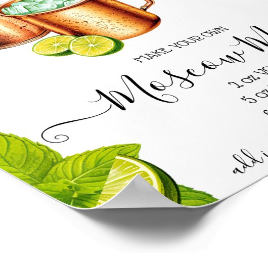 SIP, SIP Hooray Moscow Mule Signature Drink Recept Poster (Hoek)