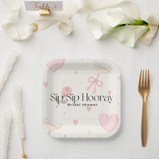 Sip Sip Hooray papieren bord (Huwelijk)
