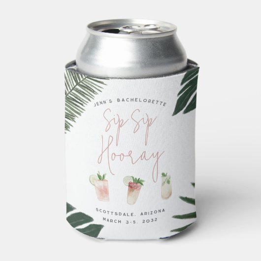 Sip Sip Hooray Persoonlijke Bachelorette Party Blikjeskoeler (Blikje Voorkant)