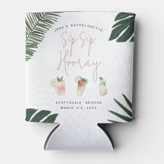 Sip Sip Hooray Persoonlijke Bachelorette Party Blikjeskoeler (Voorkant)