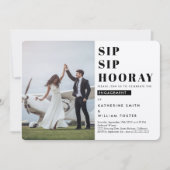 Sip Sip Hooray Photo Engagement Party Save The Date (Voorkant)
