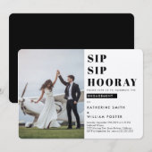 Sip Sip Hooray Photo Engagement Party Save The Date (Voorkant / Achterkant)