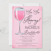 Sip Sip Hooray Pink Bachelorette Party Kaart (Voorkant)