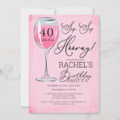 Sip Sip Hooray Pink Birthday Party Kaart (Voorkant)