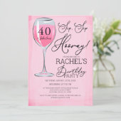 Sip Sip Hooray Pink Birthday Party Kaart (Staand voorkant)