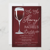 Sip Sip Hooray Red Wine Bachelorette Party Kaart (Voorkant)