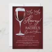 Sip Sip Hooray Red Wine Vrijgezellenfeest Kaart (Voorkant)