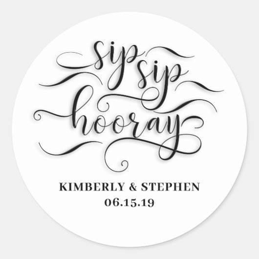 Sip Sip Hooray Ronde Sticker (Voorkant)