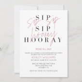 Sip Sip Hooray Roos de hele dag Wijntest Birthday Kaart (Voorkant)