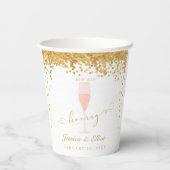 Sip Sip Hooray Shower of Engagement Party Paper Cu Papieren Bekers (Achterkant)