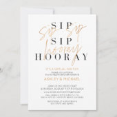 Sip Sip Hooray Simple Black Gold Virtual Shower Kaart (Voorkant)