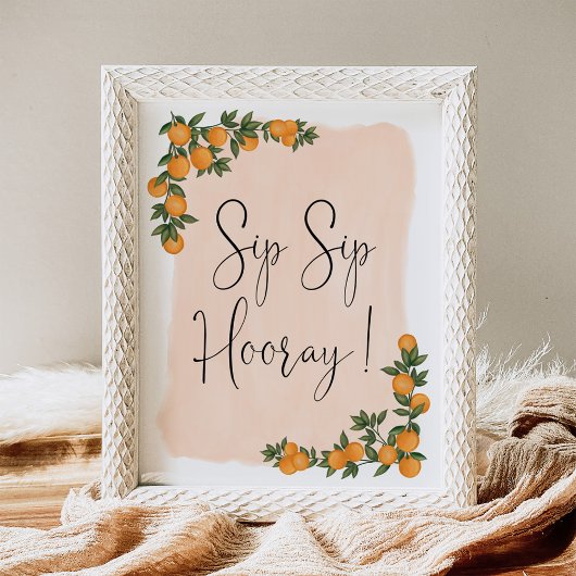 SIP SIP Hooray Sinaasappel Citrus Vrijgezellenfees Poster