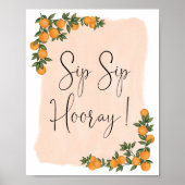 SIP SIP Hooray Sinaasappel Citrus Vrijgezellenfees Poster (Voorkant)